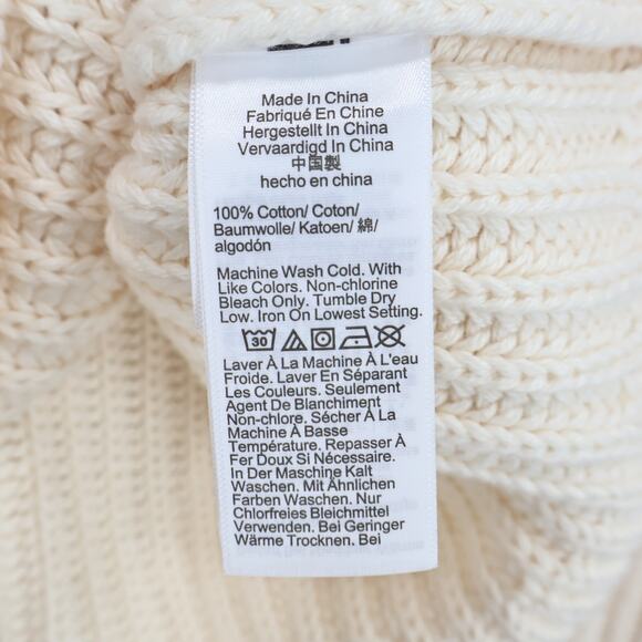 J.Crew Heritage Cotton Fisherman Crewneck Sweater Ivory Size Large NWT - Picture 9 of 9